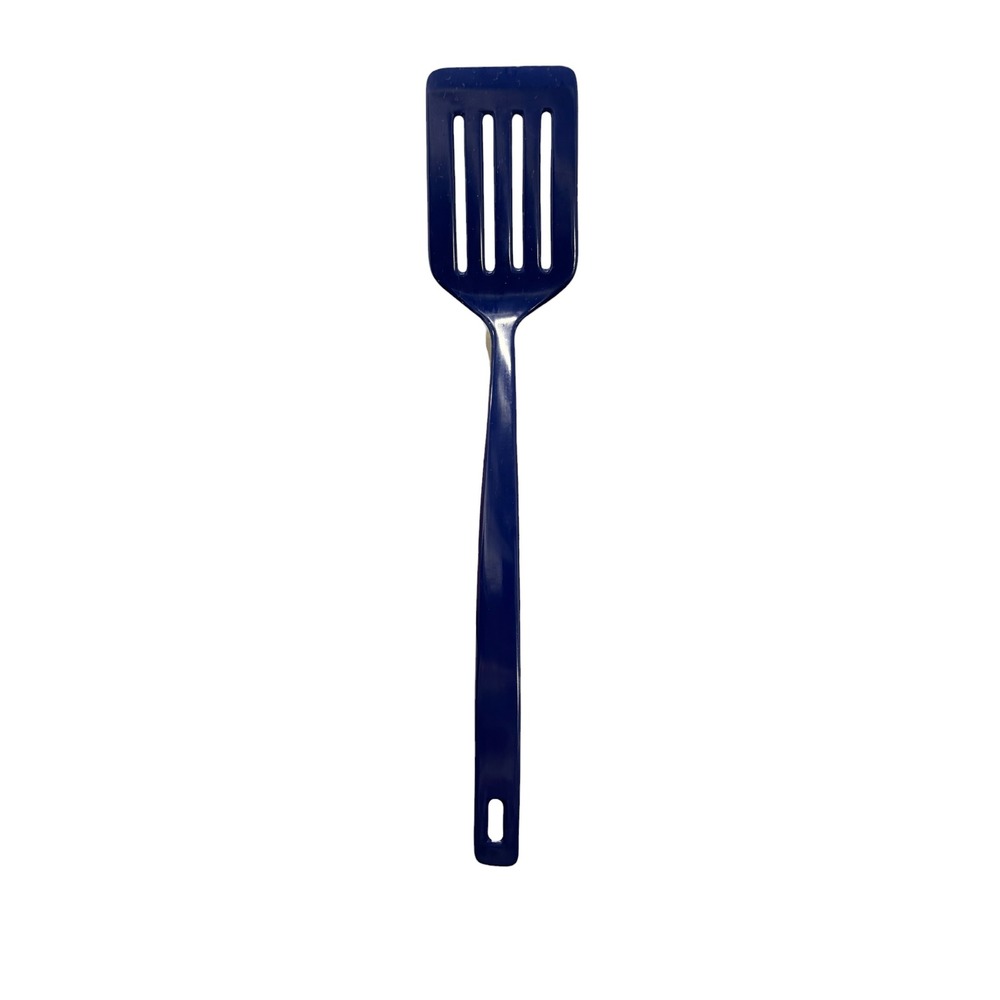 Vintage Melamine Cobalt Blue Slotted Spatula Turner 14 Inch Taiwan Retro Kitchen